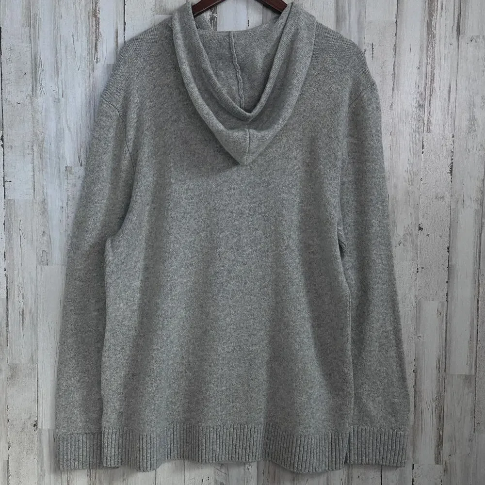 Quince Mens 100 Yak Wool Pullover Hoodie XL Warm Heather Grey Quiet Luxury